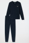 Pyjamas long cuffs heart midnight blue - Family