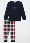 Pyjamas long cuffs check midnight blue - Family