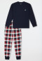 Pyjamas long cuffs check midnight blue - Family