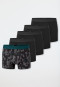 Shorts, set van 5, zwart/groen met patroon - 95/5