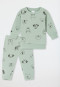 Babyanzug 2-teilig Sweatware Hunde oliv - Baby