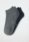 Chaussettes de sneakers pour homme Lot de 2 Coton Organic bleu nuit/gris chiné - 95/5