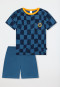 Pyjama korte smiley ruitjes atlantisch blauw - Kids Nightwear