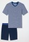 Short pyjamas striping V-neck royal - 95/5