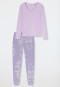 Schlafanzug lang Interlock Bündchen orchid - Modern Nightwear