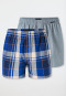 Boxershorts set van 2 stuks geweven stof blauw patroon - Boxershorts multipack