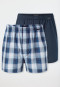 Boxershorts set van 2 stuks geweven stof blauw patroon - Boxershorts multipack
