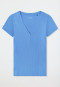 Shirt korte mouw dubbelrib drukknopen aqua - Mix+ Relax