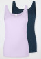 Top con spalline, confezione da 2, lillà/blu scuro - Modal Essentials