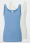 Tank tops 2-pack light blue/cream - Modal Essentials