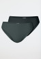 Tai Slips 2er-Pack schwarz/dunkelgrün - Modal Essentials