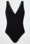 Soft Bra Body with Lace, Black - Unique Cotton