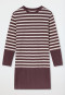 Camicia da notte a manica lunga a righe color cacao - Casual Nightwear