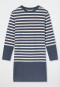 Camicia da notte a manica lunga a righe blu-grigio - Casual Nightwear
