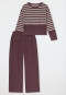 Long Pyjamas, Cocoa Brown Stripes - Casual Nightwear