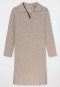 Nachthemd met lange mouwen, fijnrib, warm, bruin gemêleerd - selected! Premium Warming