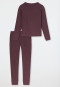 Long Pyjamas with Fine Ribbing in Cocoa Brown - Selected! Premium Warming
