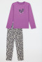 Schlafanzug lang Animal-Print beere - Nightwear