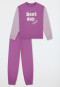 Long Pyjamas with Cuffs, Berry - Nightwear
