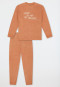 Schlafanzug lang Frottee Bündchen ratan - Nightwear