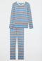 Schlafanzug lang Doppelripp Ringel air - Nightwear
