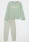 Schlafanzug lang Interlock Bündchen pastellgrün - Nightwear