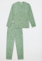 Schlafanzug lang Velour Herzchen pastellgrün - Nightwear