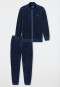 Ensemble d'intérieur en velours oversize à fermeture éclair, bleu océan - Casual Nightwear