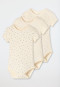 Lot de 3 bodys pour bébé à manches courtes en jersey côtelé, couleur crème - Bébé