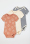 Lot de 3 bodys pour bébé à manches courtes en coton côtelé fin, multicolores - « Bébé »
