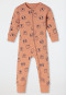 Combinaison longue pour bébé, en tissu côtelé fin, avec fermeture éclair, couleur brique brûlée - Bébé