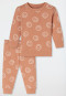 Pyjama long pour bébé, 2 pièces, en tissu côtelé fin, couleur « brique brûlée » - Bébé