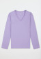 Long-Sleeve V-Neck Shirt in Soft Purple - Mix+ Relax