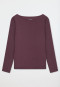 Long-sleeve shirt with Boat Neckline, cocoa brown - Mix+ Relax