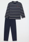 Pyjama long bleu nuit rayé - Nightwear