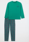Schlafanzug lang Jersey Webware Karos jade - Nightwear