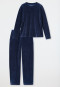 Long Velour Lounge Set, Deep Sea Blue - Casual Velour