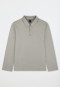 Shirt met lange mouwen, fijnrib, jacquard, rits, bright taupe - Mix+ Relax