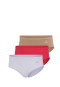 Hipster Slip 3er-Pack Rot/Blau/Braun - ADIDAS