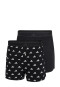 Boxer shorts with button placket 2-pack Black/White - ADIDAS