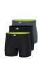Enge Boxershorts lang 3er-Pack Schwarz/Grau - ADIDAS