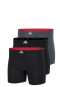 Boxers ajustés long avec logo lot de 3 Noir/Gris - ADIDAS