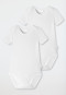 Infant bodysuit 2-pack short-sleeved unisex fine rib organic cotton white - Original Classics