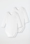 Infant bodysuit 2-pack long-sleeved unisex fine rib organic cotton white - Original Classics