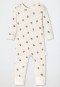 Combinaison bébé long côtelé modal coton bio Vario oursons blanc cassé - Natural Love