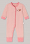 Baby pajamas long organic cotton Natural Dye vario button placket stripes forest animals pink - Natural Love