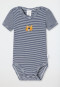 Babybody met korte mouwen uniseks bamboe gestreept tijger indigo  Natural Love