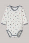 Body per neonato unisex a maniche lunghe in spugna, realizzato in cotone biologico e modal, con pinguini, bianco sporco: Baby unisex