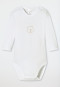 Romper lange mouwen unisex fijngeribd geweven modaal sahara - Baby