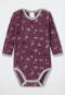 Baby onesie long-sleeved unisex terrycloth forest animals mauve - Baby World